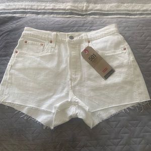 Levis 501 white denim shorts size 29